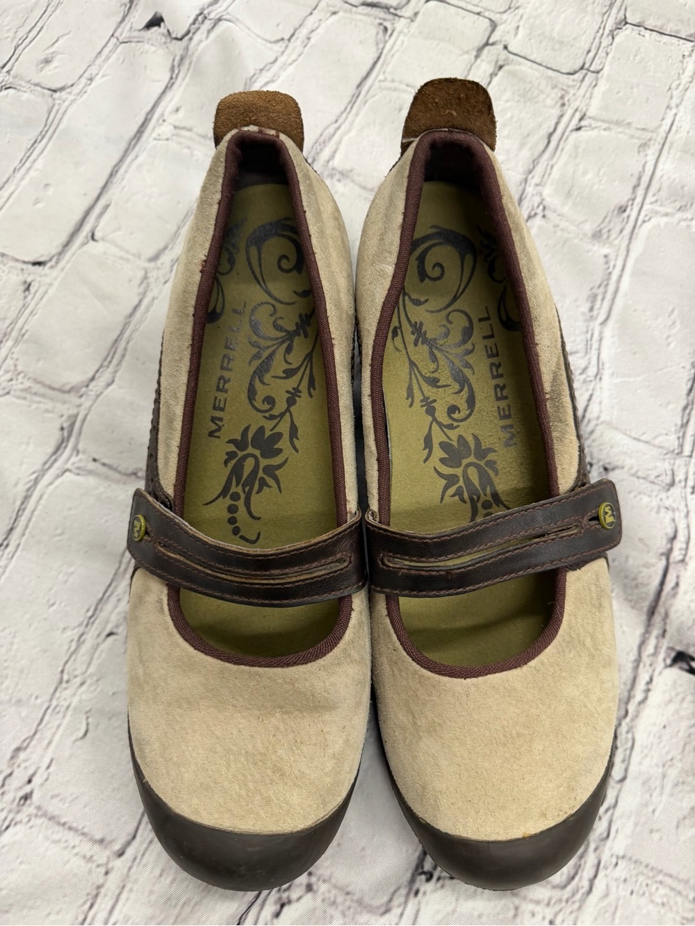 Merrell Plaza Bandeau Dark Taupe Mary Jean Shoes Size 9.5 Women’s GorpCore Wedge - Picture 13 of 15